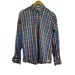 Johann Popken Men's Size Large 41/42 Button Up Plaid Shirt Modern Fit